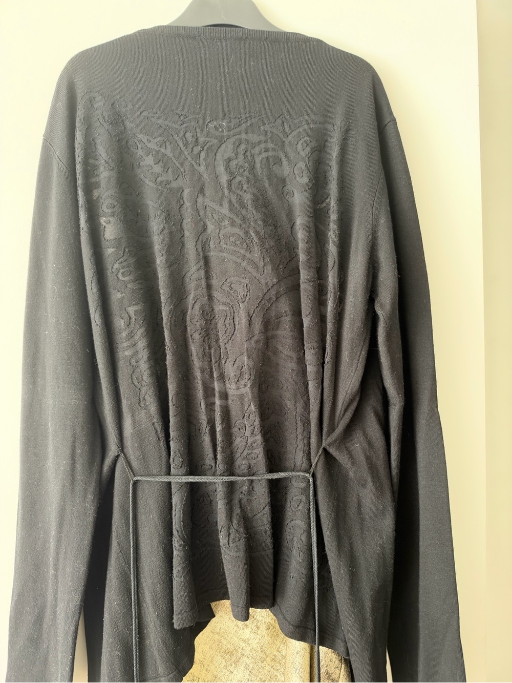 Tristan Black & Gold Wrap-Front Loungewear Cardigan - Picture 3 of 6